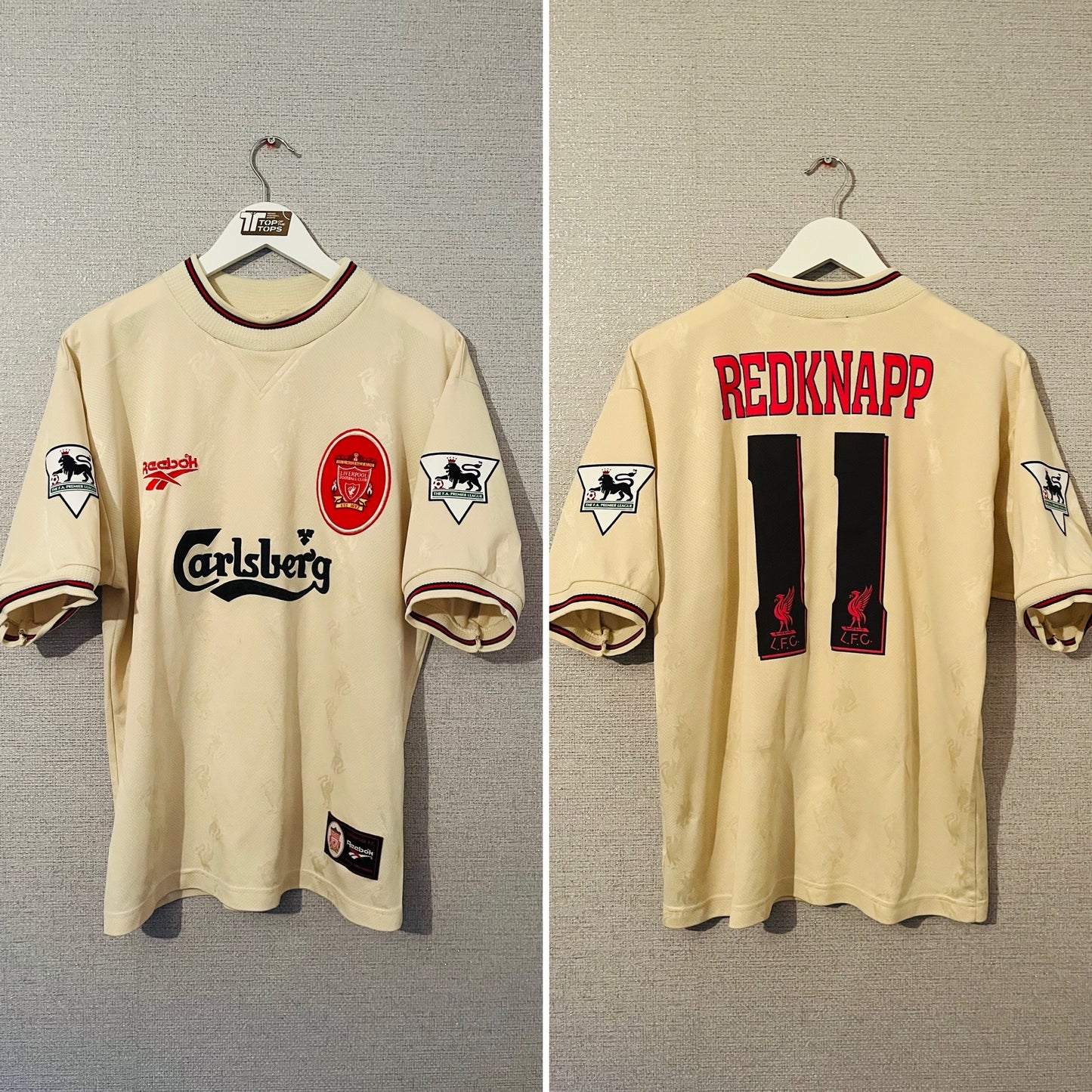 Liverpool away football shirt 1996/97 Redknapp Medium