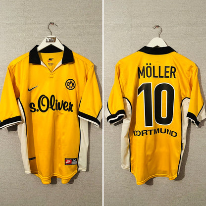 Borussia Dortmund home football shirt 1998/2000 Moller Medium