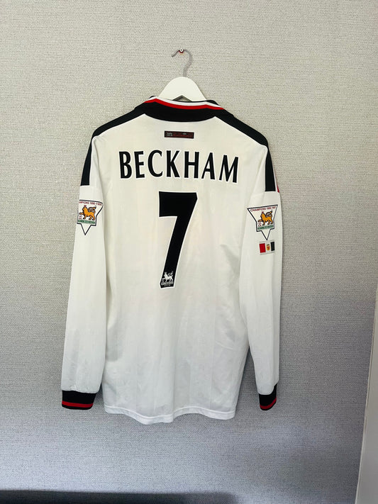 Manchester United away football shirt 1997/98 L/S Beckham XL