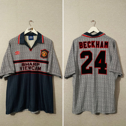 Manchester United away football shirt 1995/96 Beckham XXL