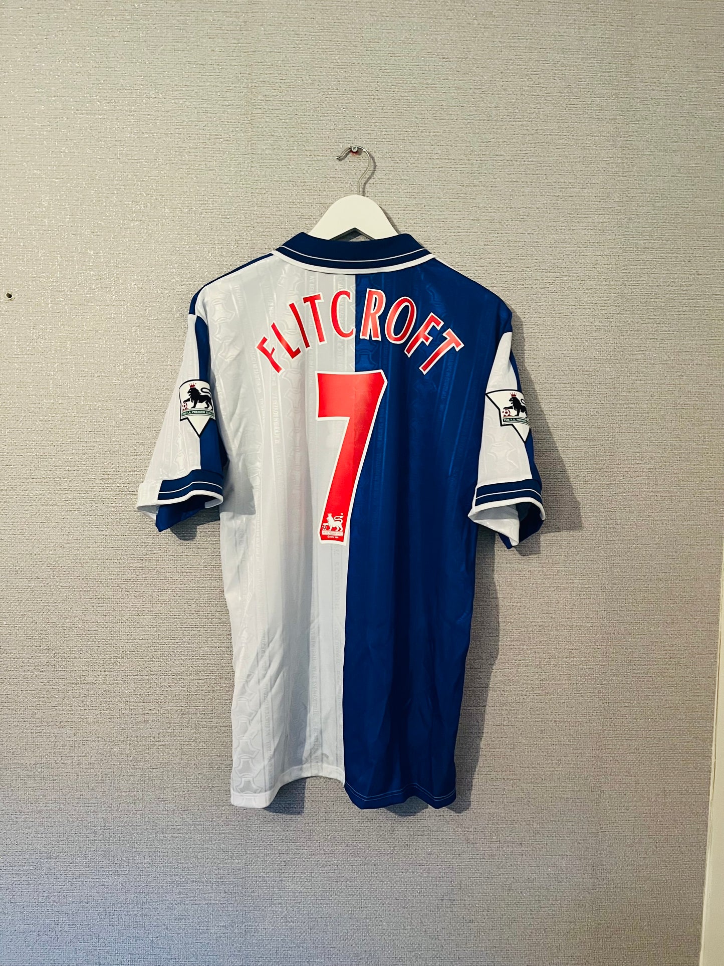 Blackburn Rovers home football shirt 1998/2000 Flitcroft Large