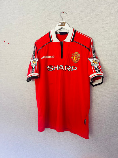 Manchester United home football shirt 1999/2000 Beckham XL