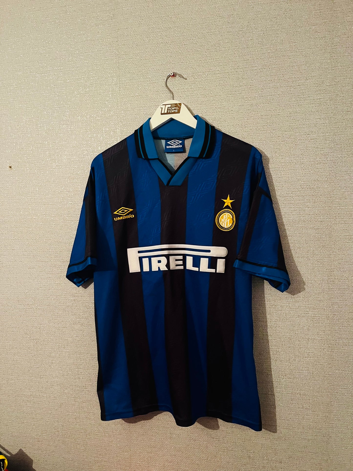 Inter Milan home football shirt 1995/96 Zanetti Large