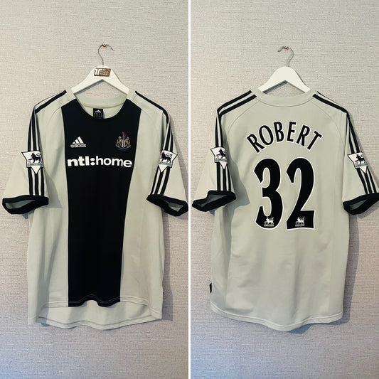 Newcastle United away football shirt 2002/03 Robert XL