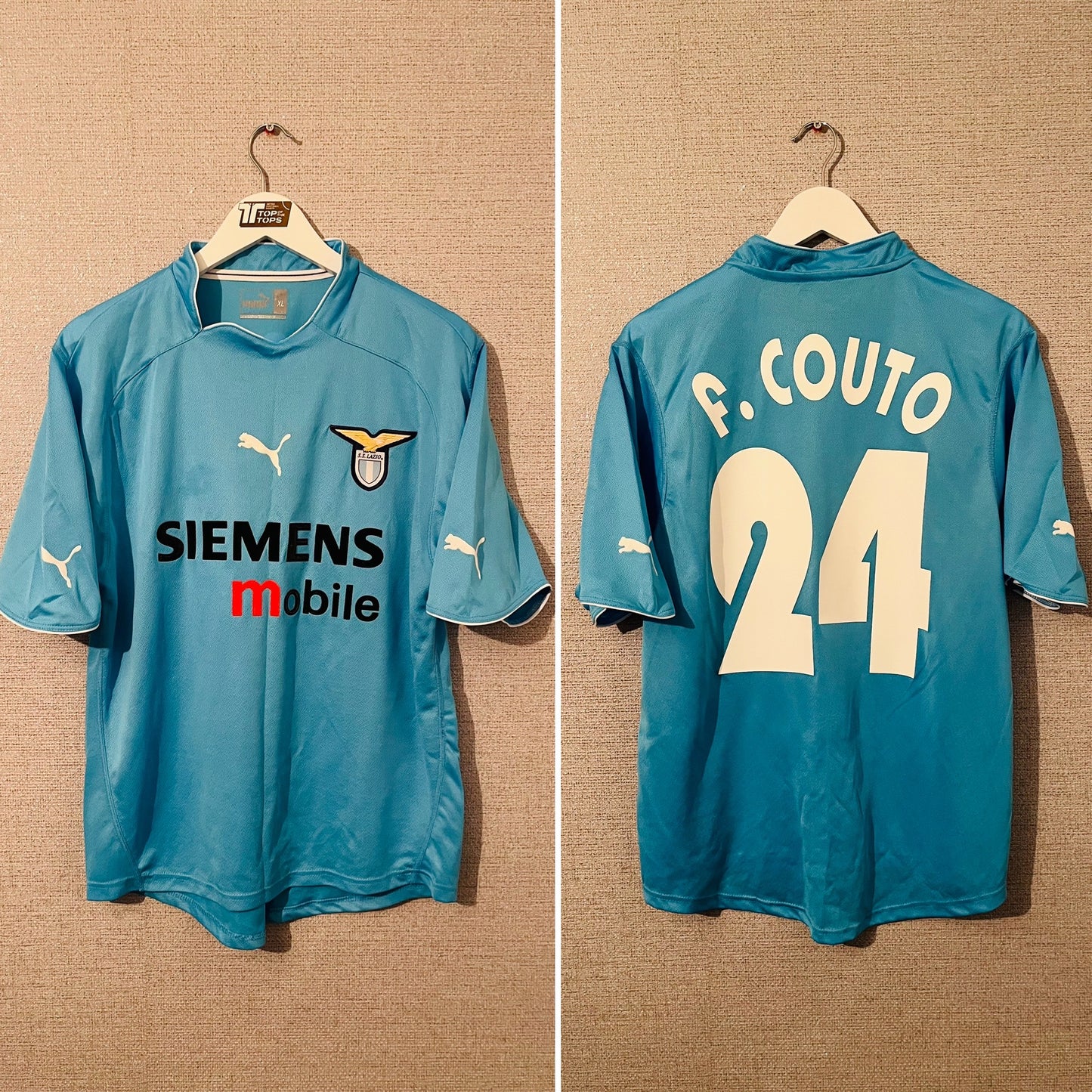 Lazio home football shirt 2002/03 Couto Medium