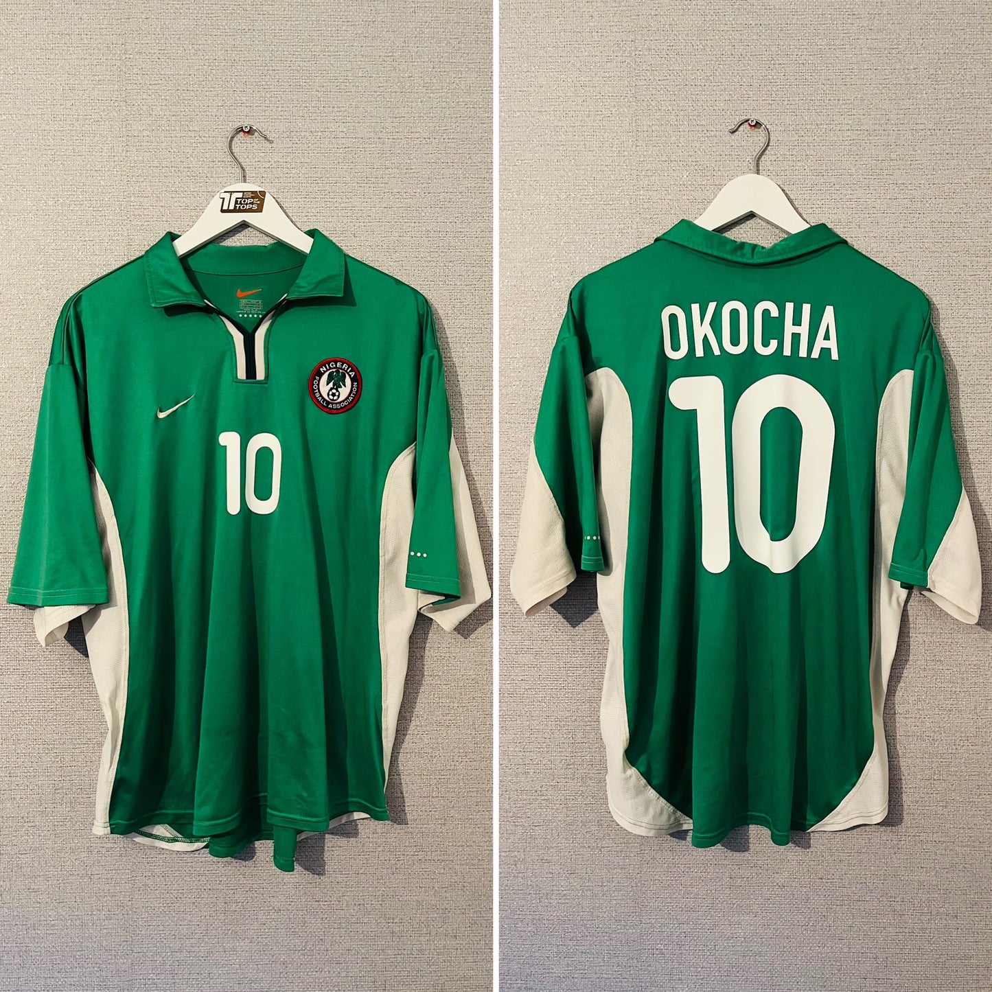 Nigeria home football shirt 2000/02 Okocha XL