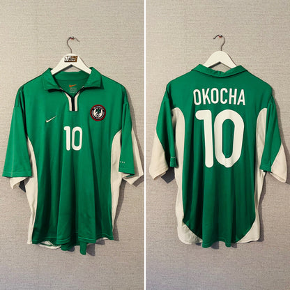 Nigeria home football shirt 2000/02 Okocha XL