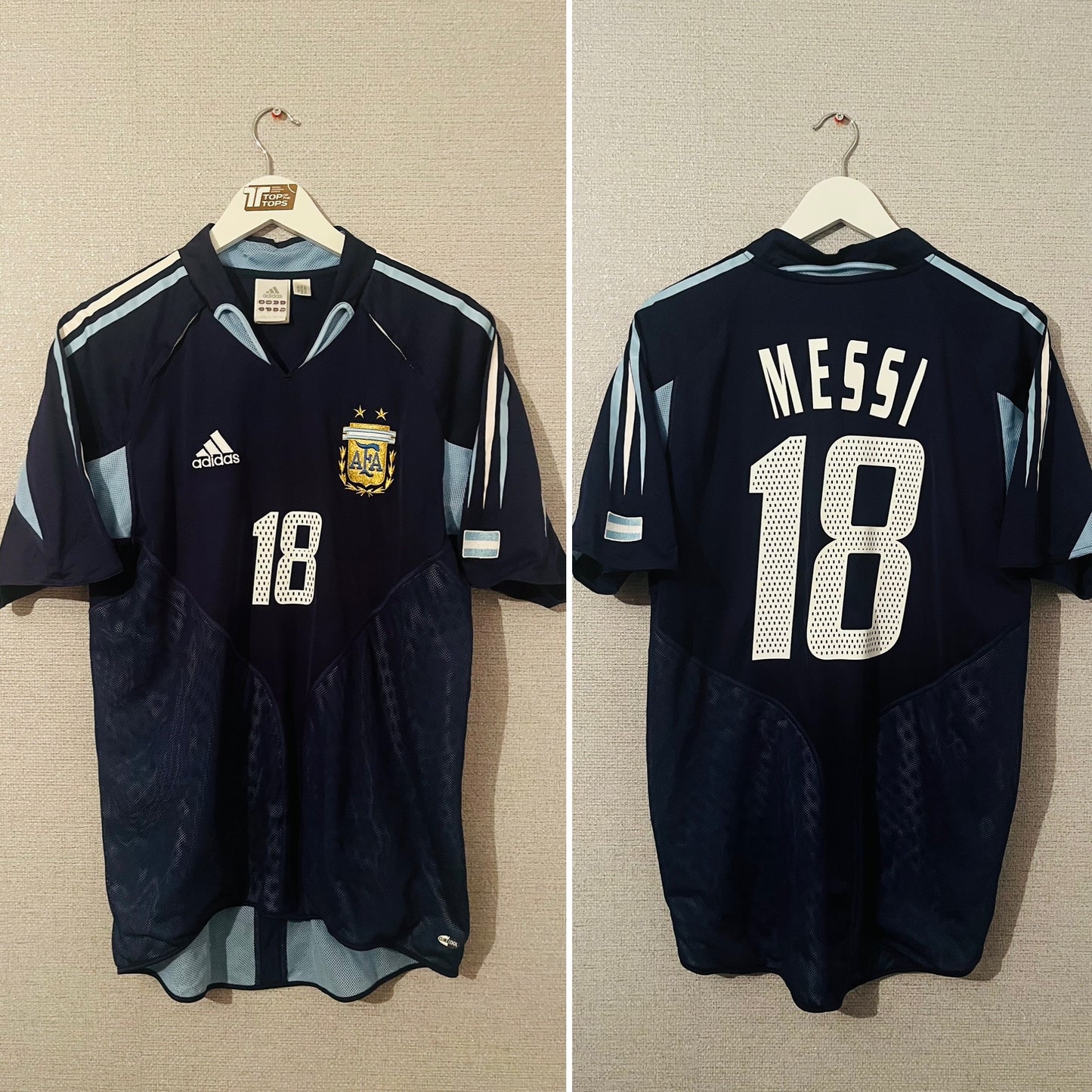 Argentina away football shirt 2004/05 Messi Medium