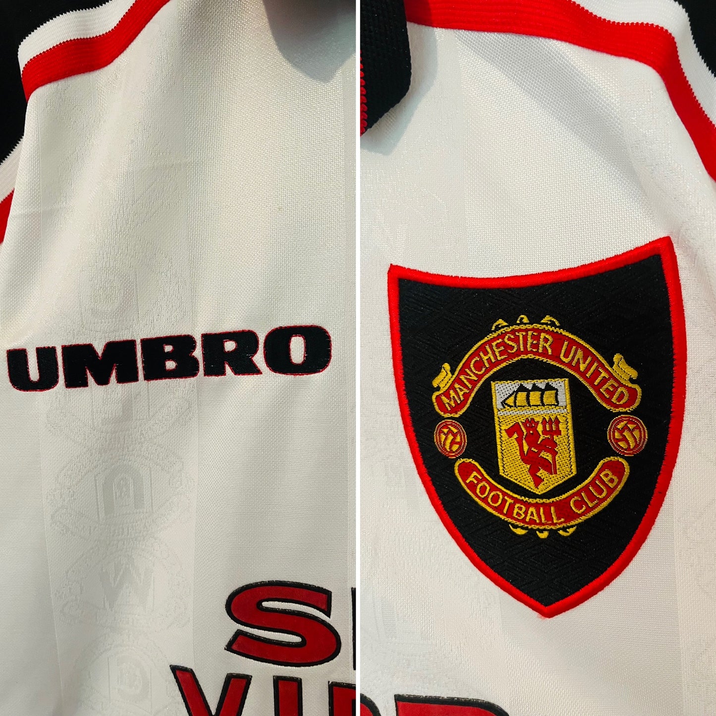 Manchester United away football shirt 1997/99 Beckham medium