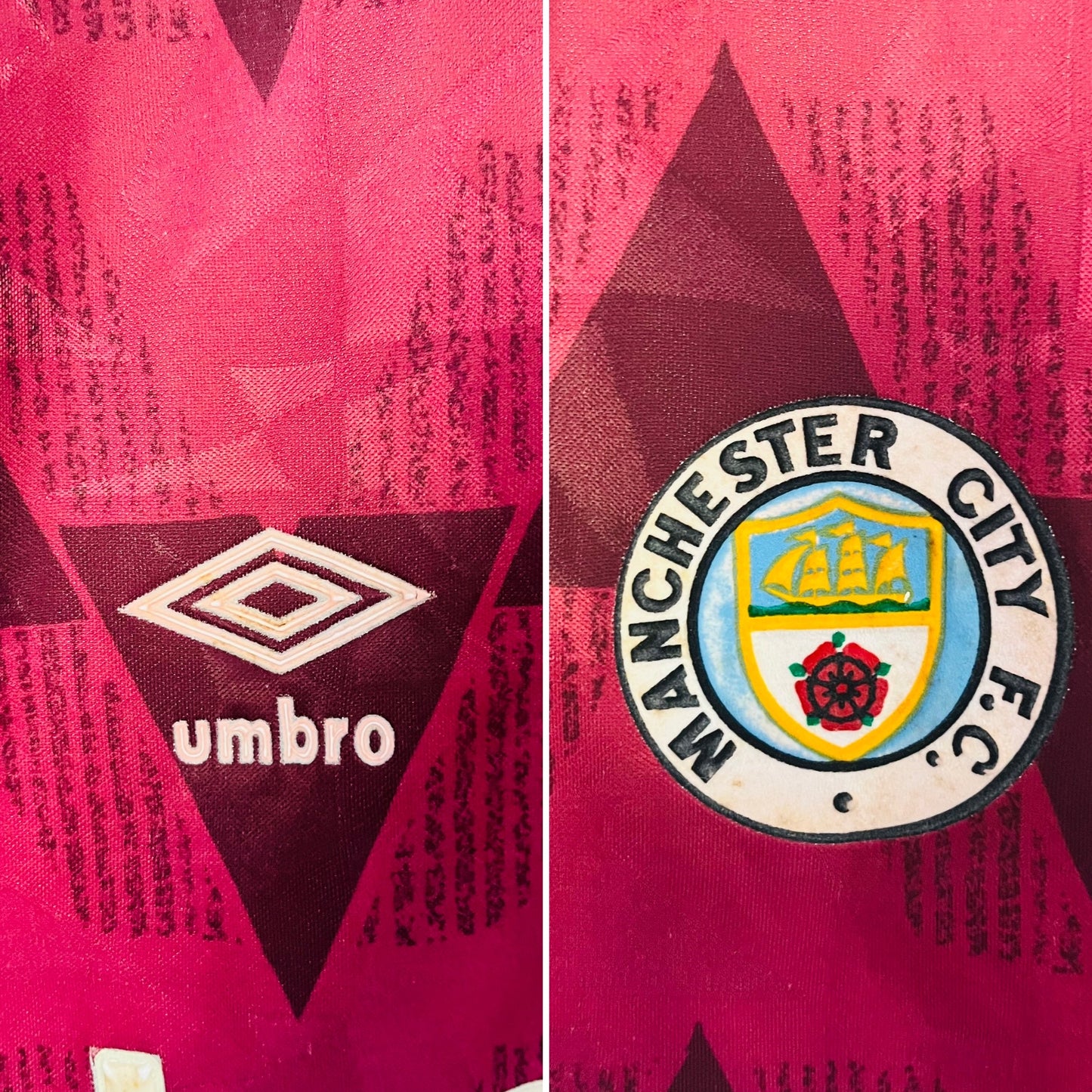 Manchester City away football shirt 1990/92 XL