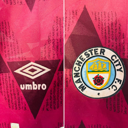 Manchester City away football shirt 1990/92 XL