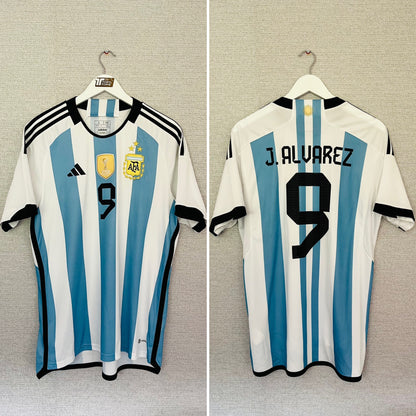 Argentina home football shirt W/C 2022 Alvarez Large