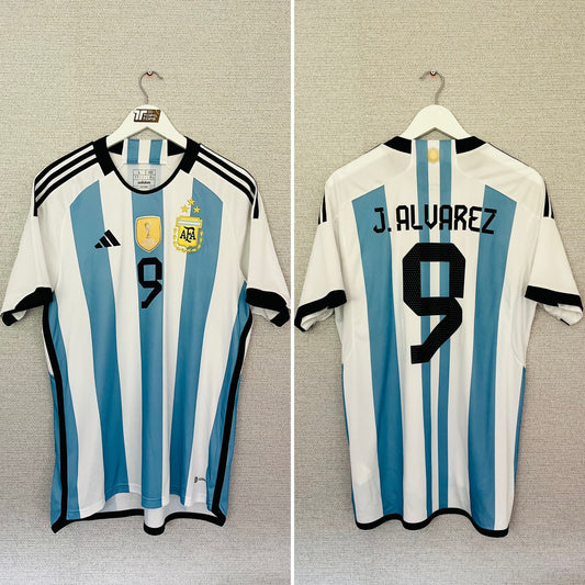 Argentina home football shirt W/C 2022 Alvarez Large