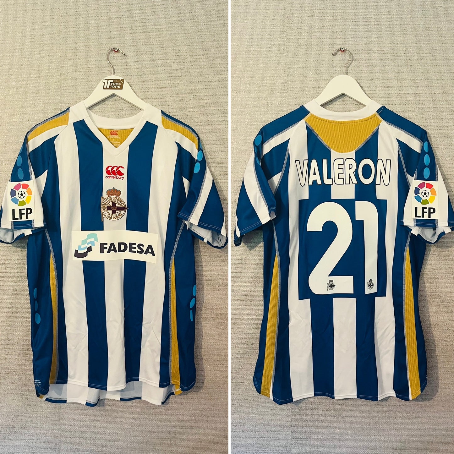 Deportivo La Coruna home football shirt 2007/08 Valeron Large