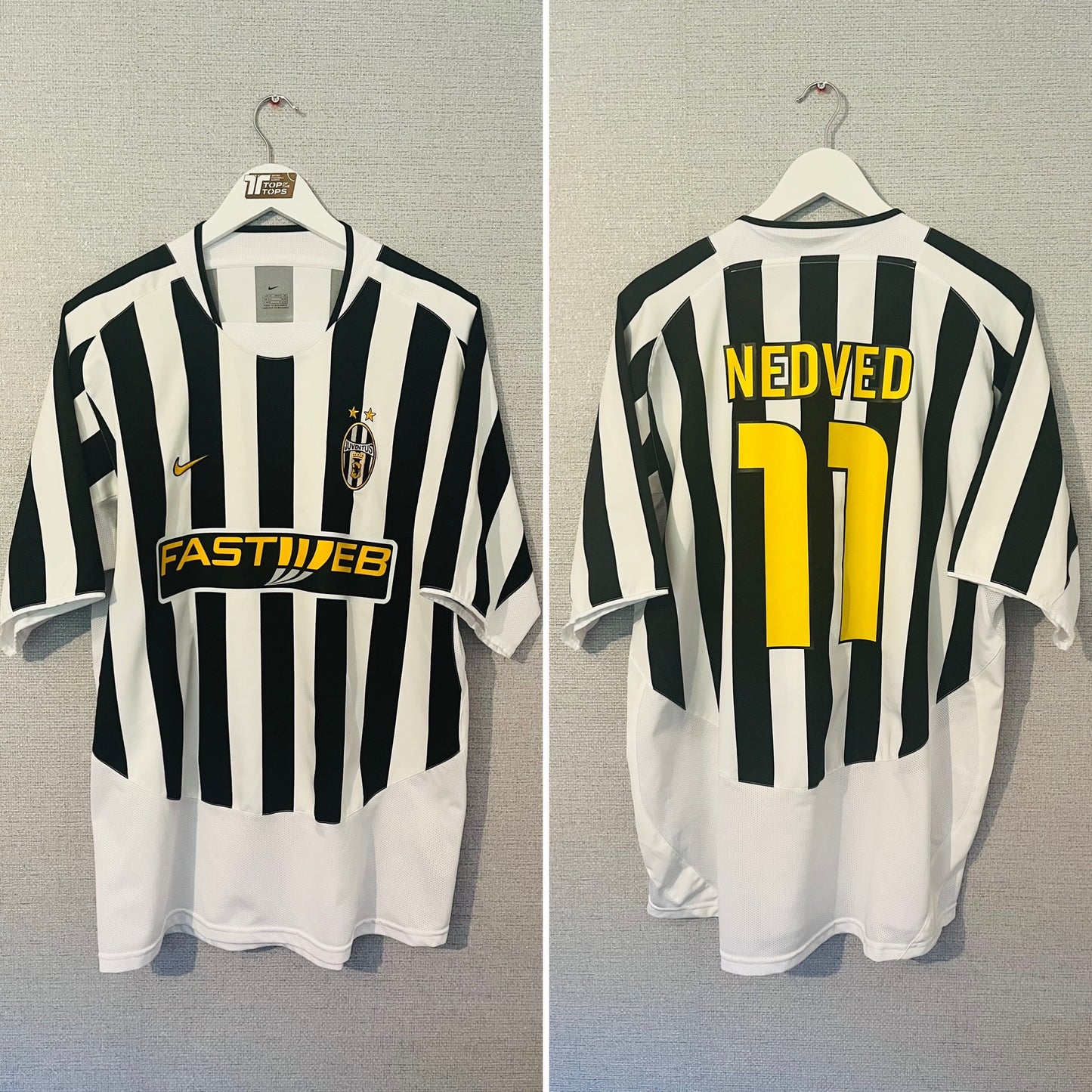 Juventus home football shirt 2003/04 Nedved XL