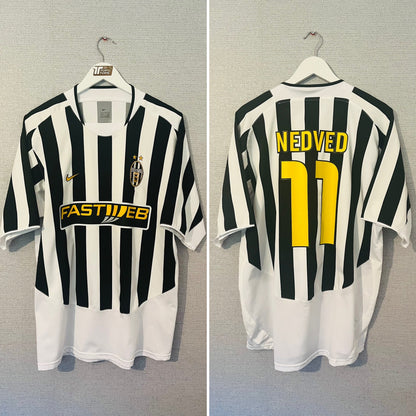 Juventus home football shirt 2003/04 Nedved XL