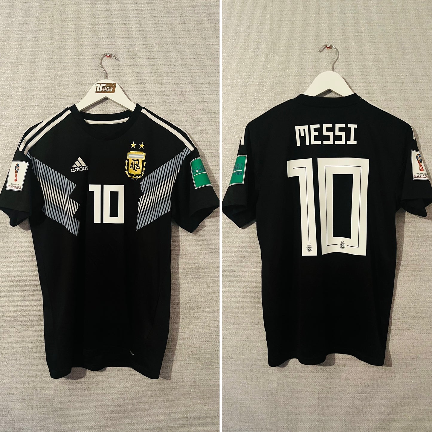Argentina away football shirt     W/C 2018 Messi Medium