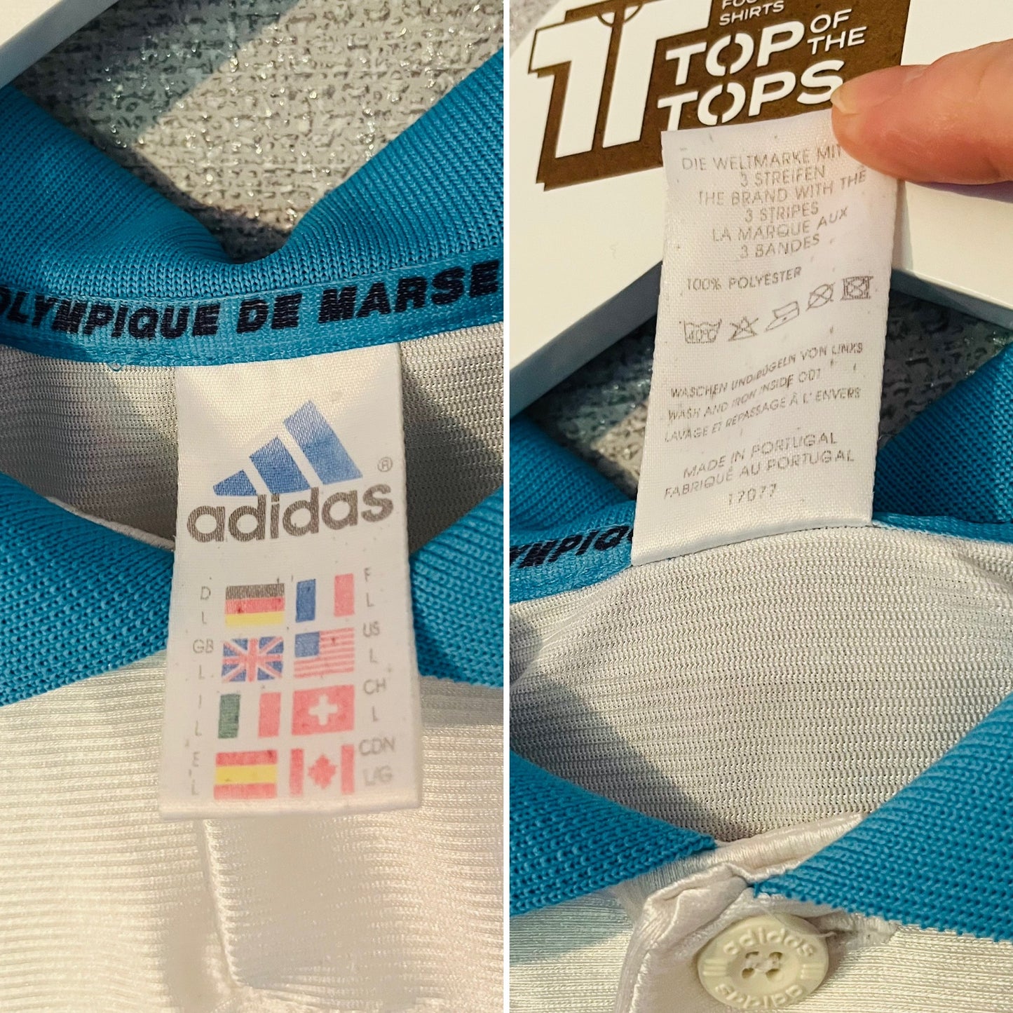 Olympique Marseille home football shirt 1998/99 Ravanelli Large
