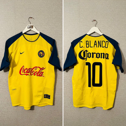Club America home football shirt 2003/04 Blanco Medium