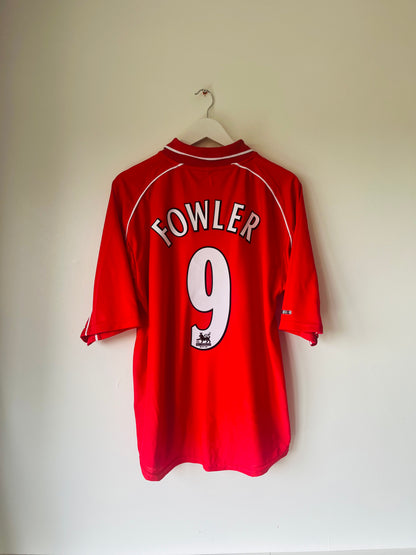 Liverpool home football shirt 2000/02 Fowler Large