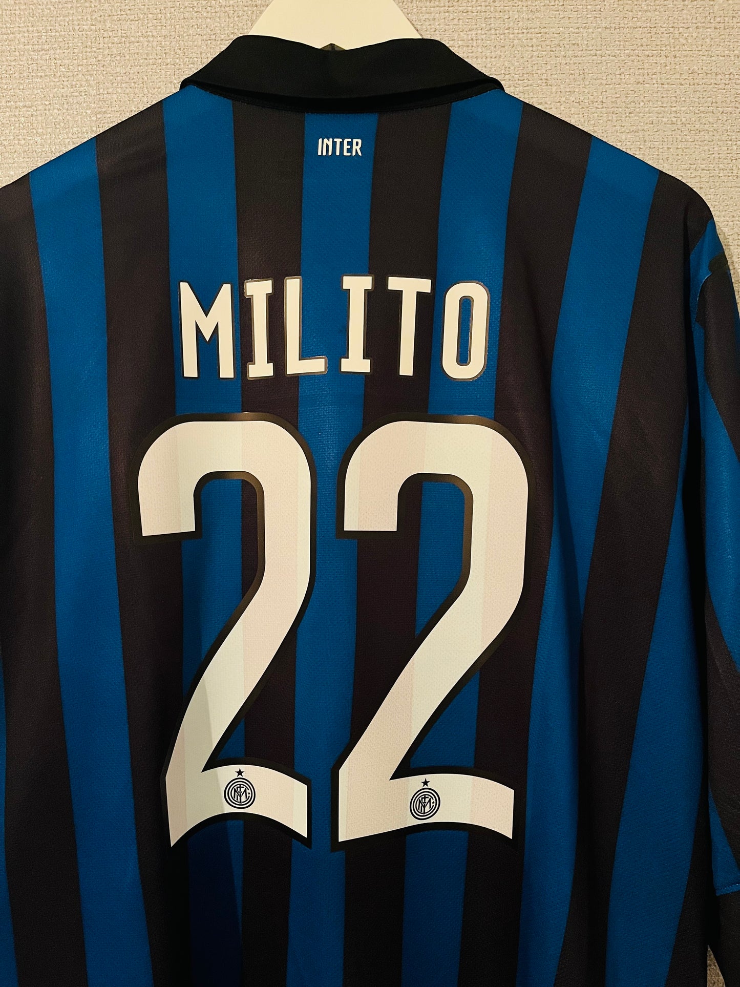 Inter Milan player version home football shirt 2011/12 Milito XXL