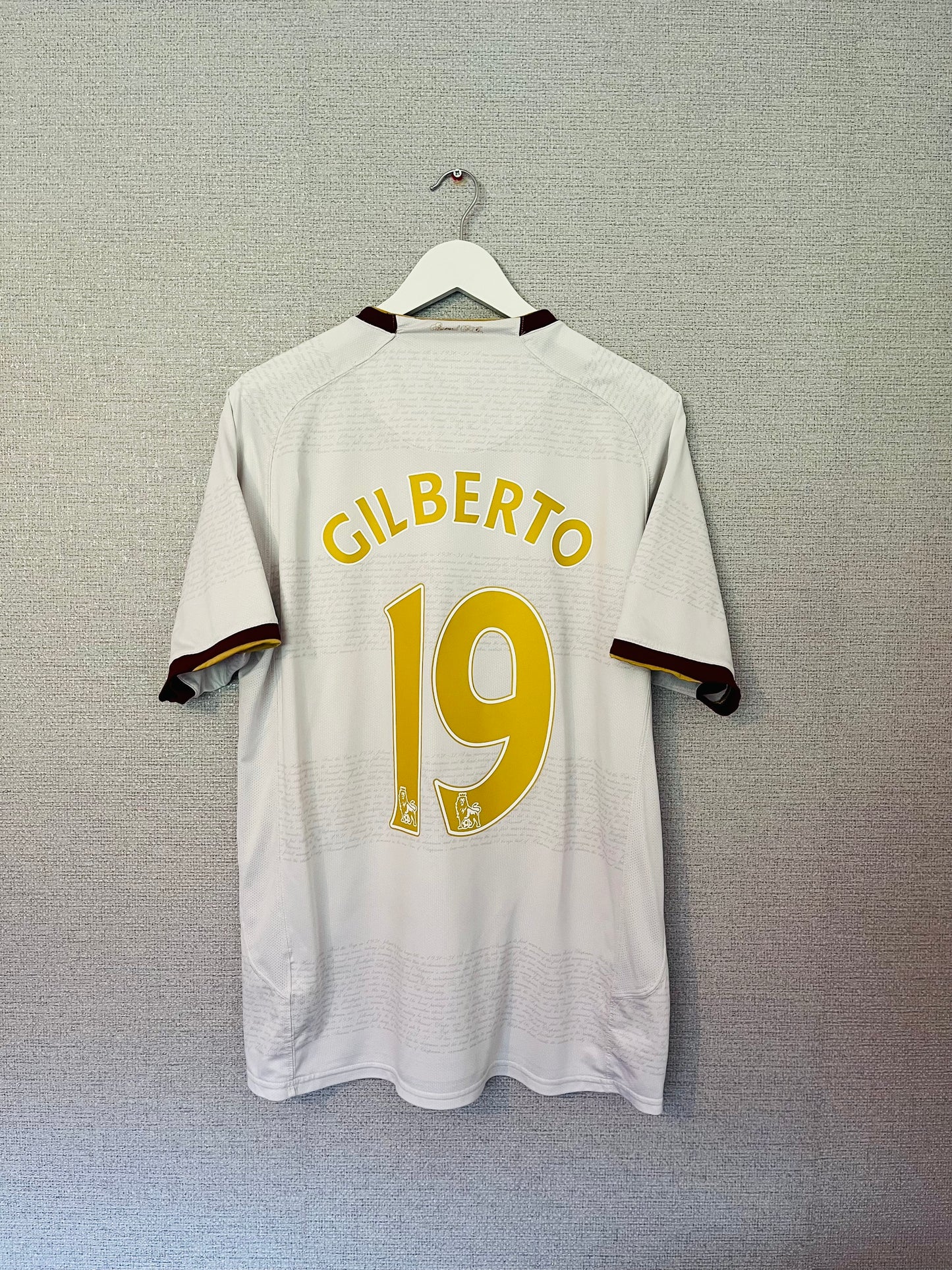 Arsenal away football shirt 2007/08 Gilberto Large