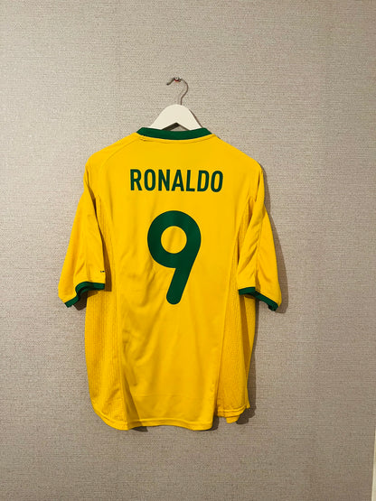 Brazil home football shirt 2000/02 R9 Large