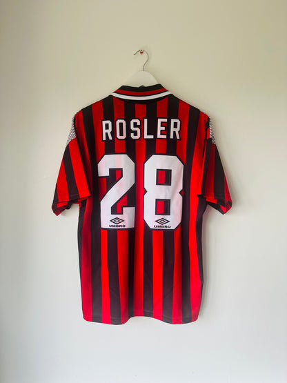 Manchester City away football shirt 1994/96 Rosler Medium