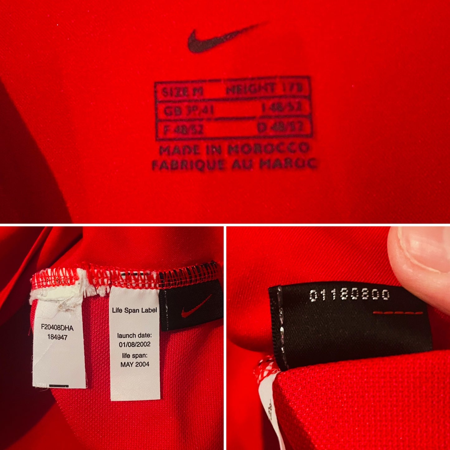 Manchester United home football shirt 2003/04 CR7 medium