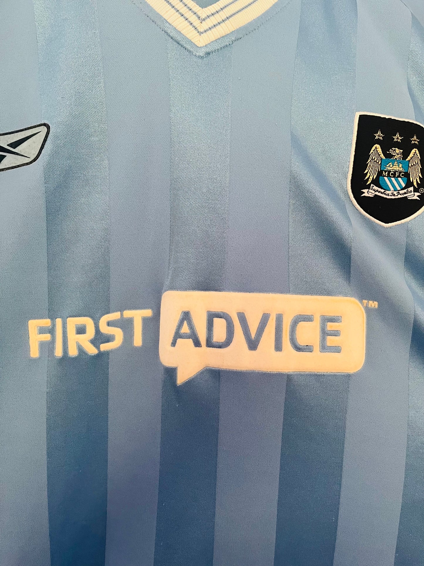 Manchester City home football shirt 2003/04 Wanchope XXL