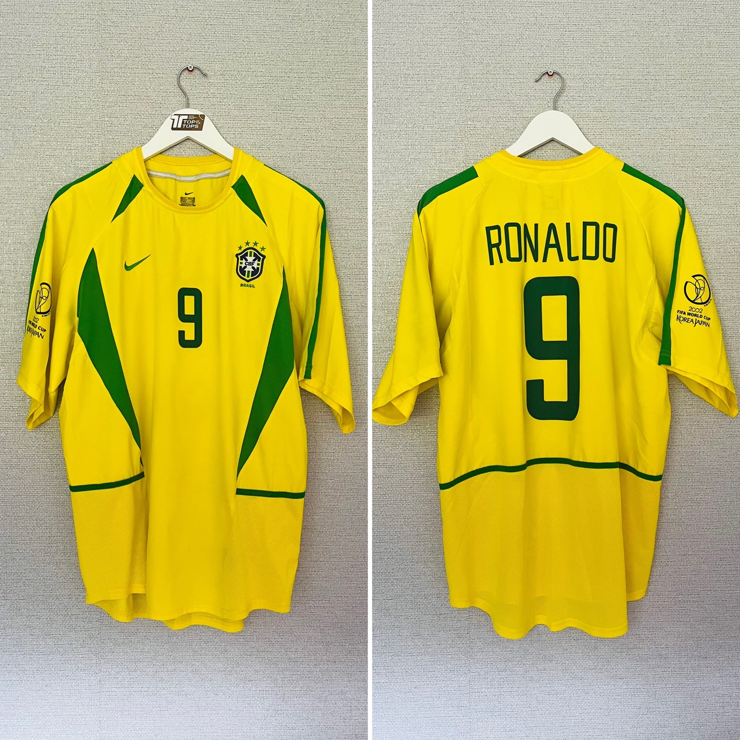 Brazil home football shirt            W/C 2002 R9 XL