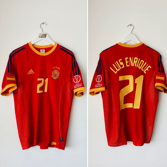 Spain home football shirt         W/C 2002 Luis Enrique Medium