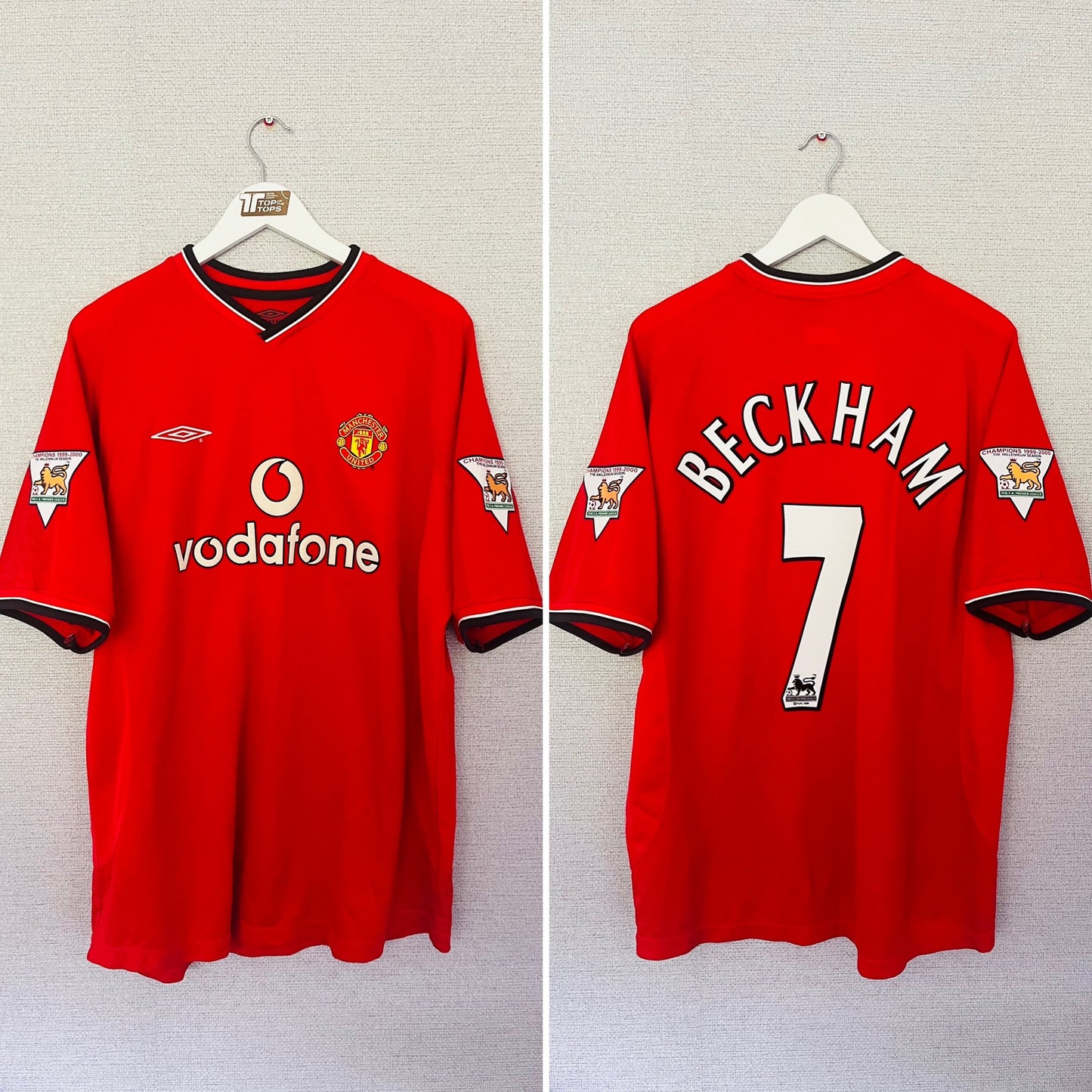 Manchester United home football shirt 2000/01 Beckham XL