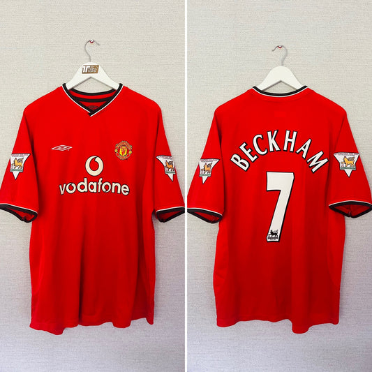 Manchester United home football shirt 2000/01 Beckham XL