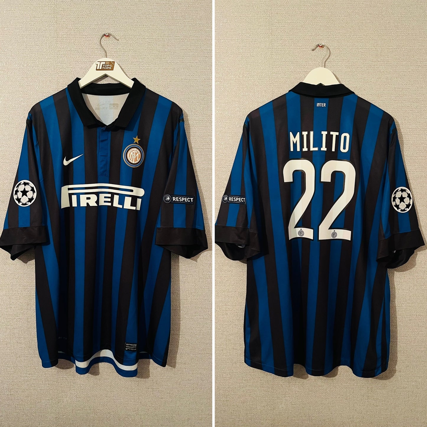 Inter Milan player version home football shirt 2011/12 Milito XXL
