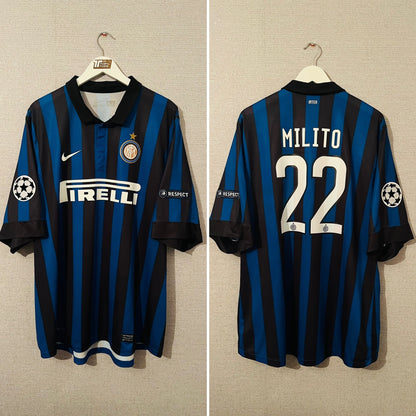 Inter Milan player version home football shirt 2011/12 Milito XXL