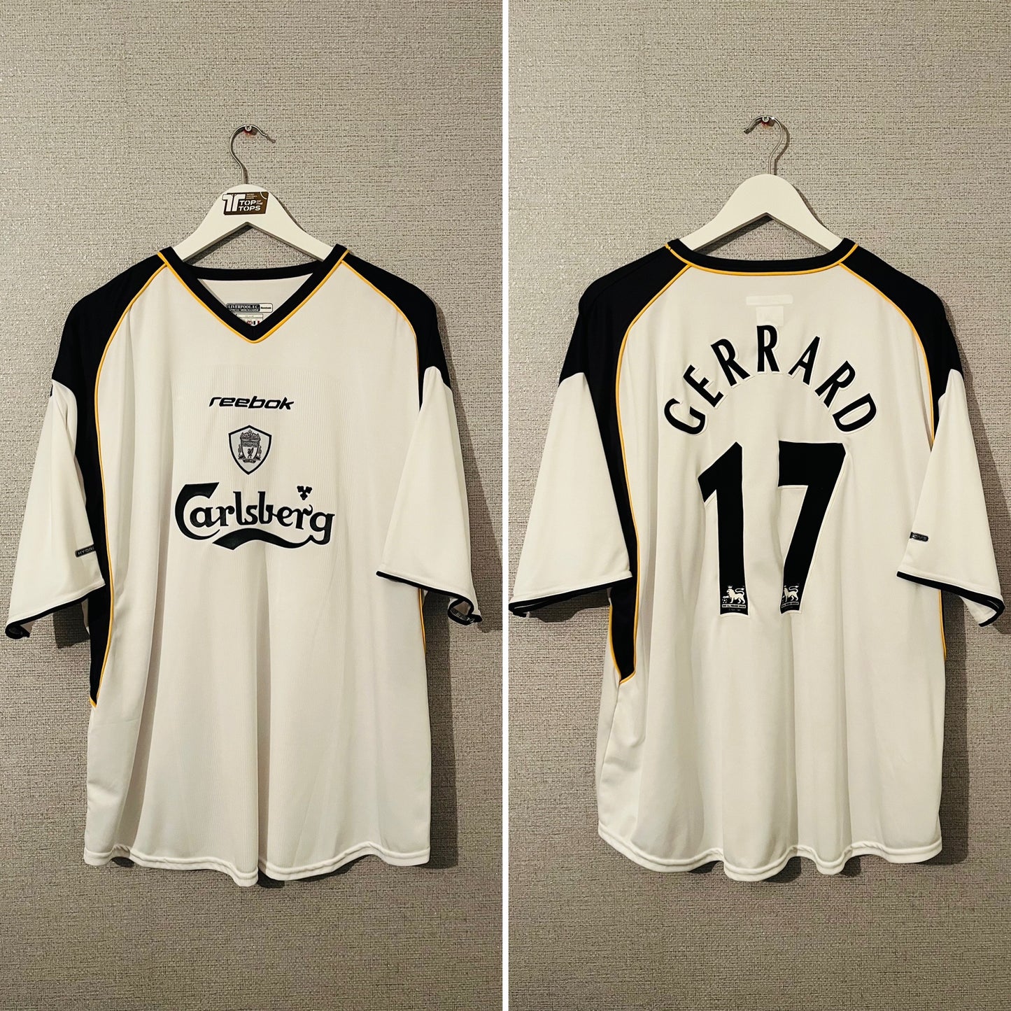 Liverpool away football shirt 2001/03 Gerrard XL