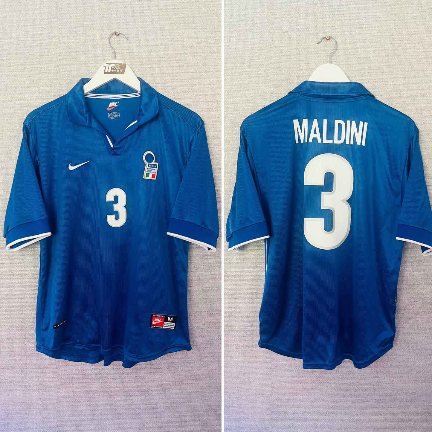 Italy home football shirt W/C 1998 Maldini Medium