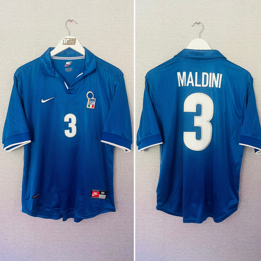 Italy home football shirt W/C 1998 Maldini Medium