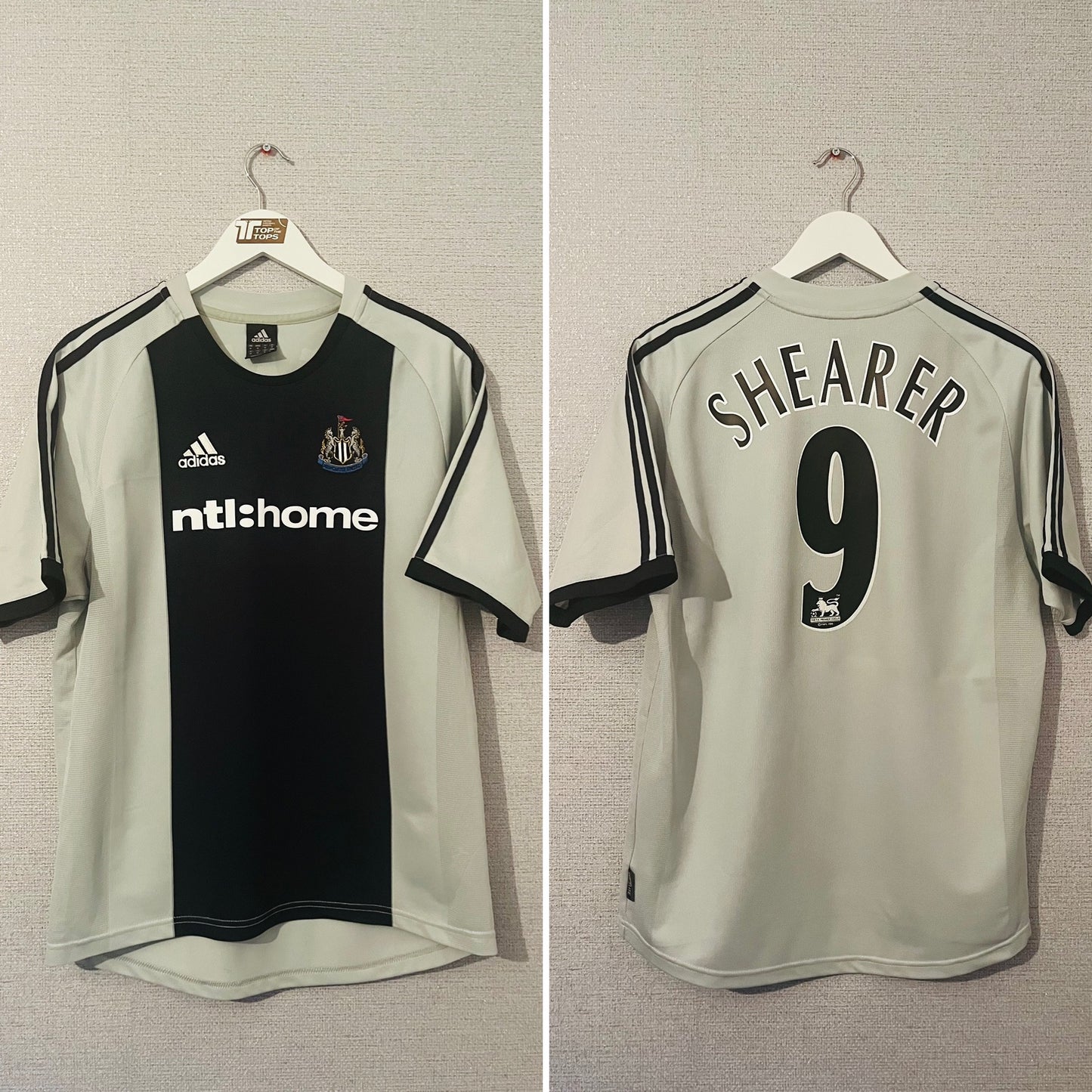 Newcastle United away football shirt 2002/03 Shearer Medium