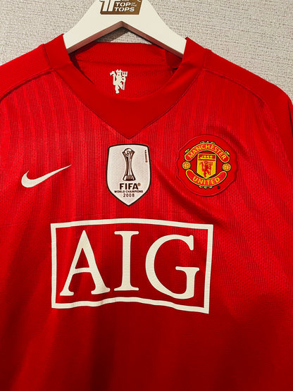 Manchester United home football shirt L/S 2008/09 CR7 Large