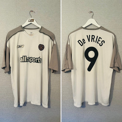Heart of Midlothian Hearts away football shirt 2003/04 De Vries XL