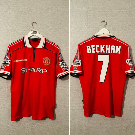 Manchester United home football shirt 1998/99 Beckham Medium