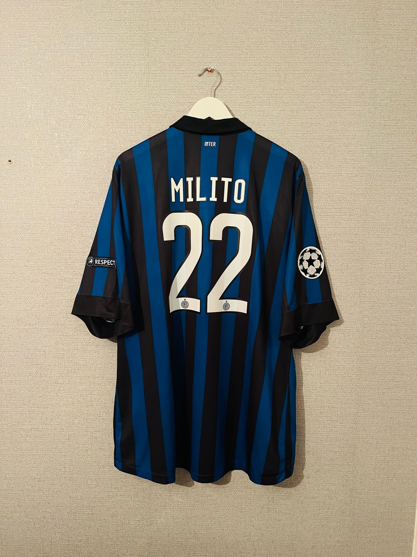 Inter Milan player version home football shirt 2011/12 Milito XXL