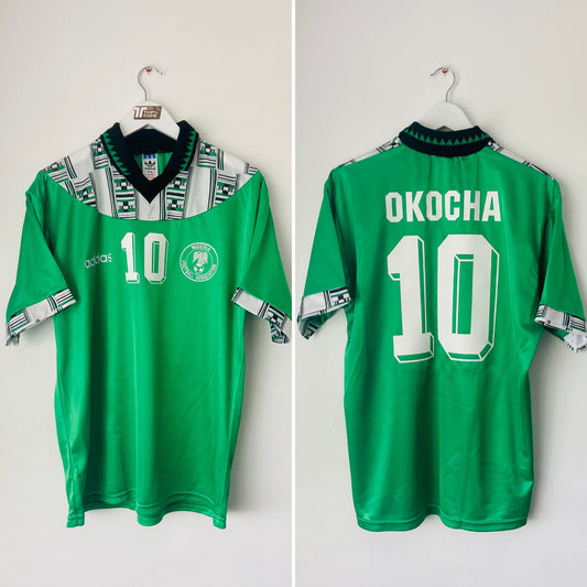 Nigeria home football shirt       W/C1994 Okocha Large