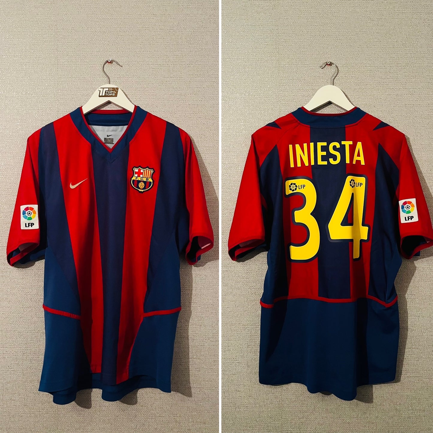 Barcelona home football shirt 2002/04 Iniesta Large