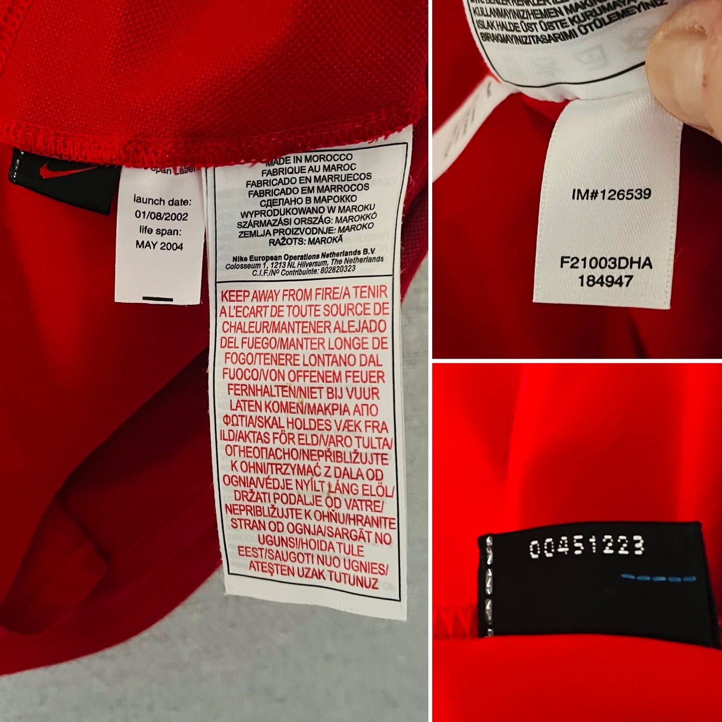 Manchester United home football shirt 2002/03 Beckham Small