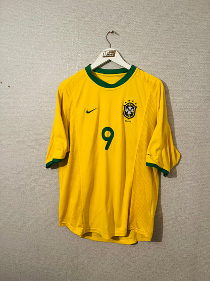 Brazil home football shirt 2000/02 R9 Large