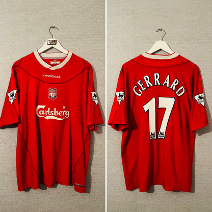 Liverpool home football shirt 2002/04 Gerrard XL