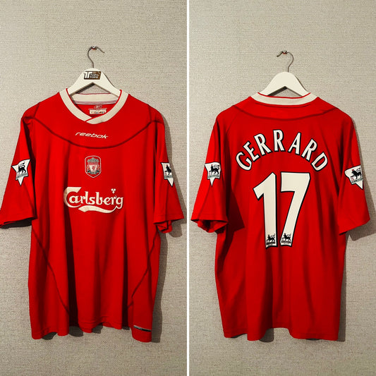 Liverpool home football shirt 2002/04 Gerrard XL